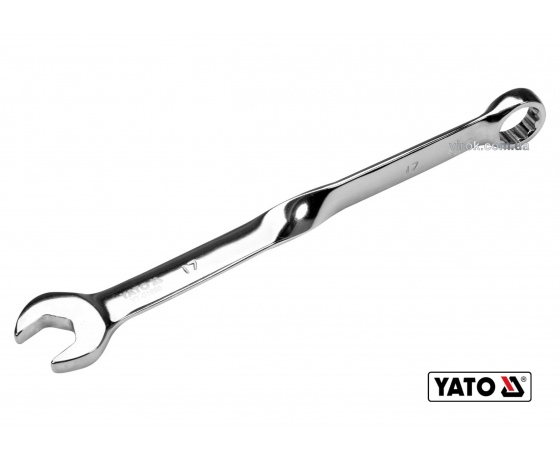 Фото 2 - Ключ ріжково-накидний кручений 90° YATO 17 x 244 мм