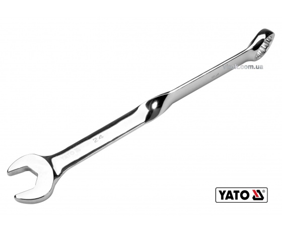 Фото 2 - Ключ ріжково-накидний кручений 90° YATO 24 x 329 мм