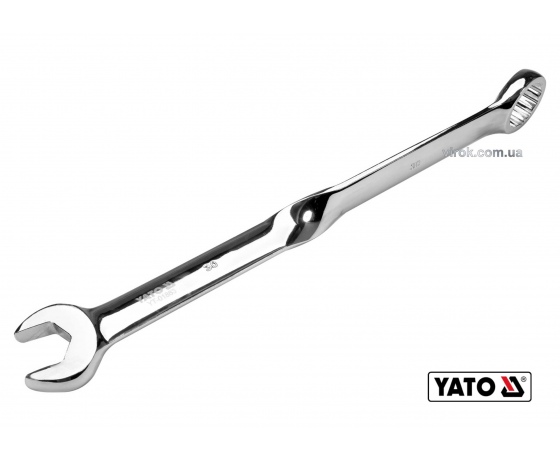 Фото 2 - Ключ ріжково-накидний кручений 90° YATO 30 x 398 мм