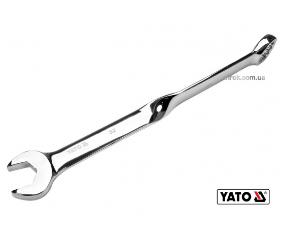 Фото 2 - Ключ ріжково-накидний кручений 90° YATO 32 x 435 мм