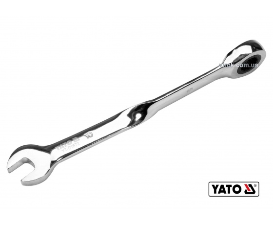 Фото 2 - Ключ ріжково-накидний з тріщаткою кручений 90° YATO 10 x 167 мм HRC 40-45 Cr-V