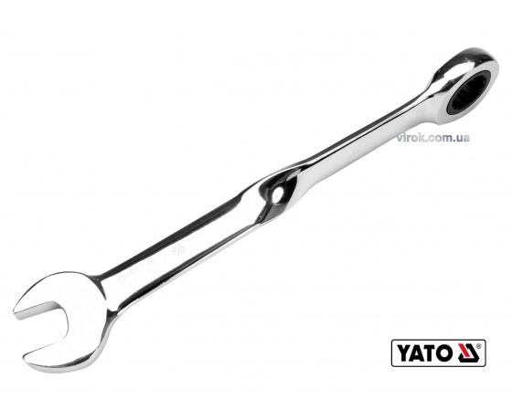 Фото 2 - Ключ ріжково-накидний з тріщаткою кручений 90° YATO 16 x 228 мм HRC 40-45 Cr-V