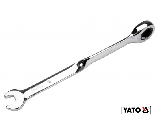 Фото 2 - Ключ ріжково-накидний з тріщаткою кручений 90° YATO 9 x 160 мм HRC 40-45 Cr-V