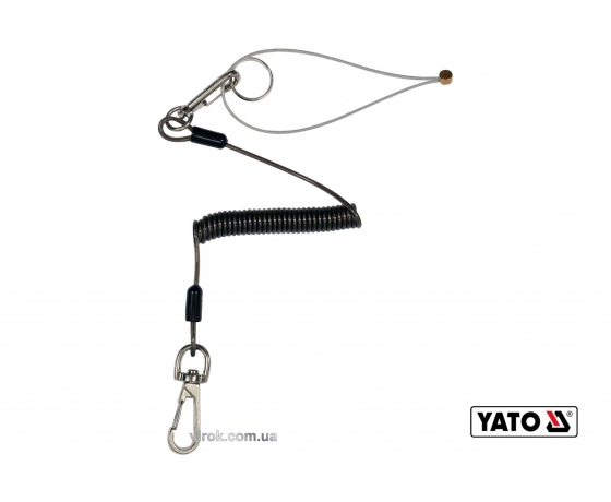 Фото 2 - Мотузка стяжна для збереження інструментів YATO 1 мм x 52-170 мм 2 кг + 2 карабіни
