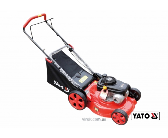 Фото 2 - Газонокосарка на 4-х колесах бензинова YATO 2200 Вт 141 см³ 460/25-75 мм