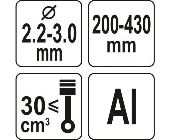 Фото 4 - Головка для кріплення жилки до газонокосарок YATO : Ø=2.2-3.0 мм, l=200-430 мм, з алюмінію
