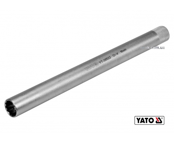 Фото 2 - Головка торцева дванадцятигранна до свічок двигунів YATO 3/8