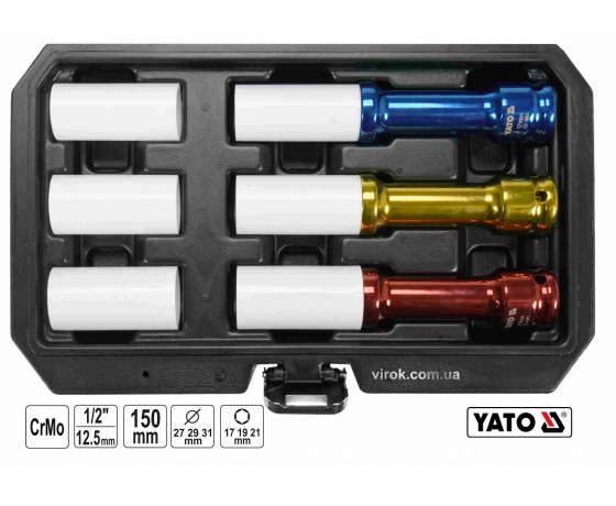 Фото 2 - Головки торцеві ударні для алюмінієвих дисків YATO 1/2