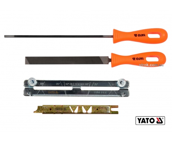 Фото 2 - Набір для гостріння ланцюгів з напильником YATO Ø4.5 мм 4 шт