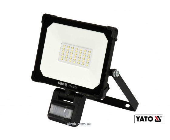 Фото 2 - Прожектор з SMD-діодним випромінювачем і датчиком руху YATO 30 Вт 3000 лм 120° 42 діоди