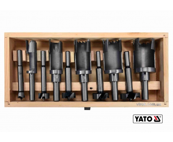 Фото 2 - Набір свердл по дереву: коронки і фрези YATO 15-35 мм 110/90 мм 10 шт