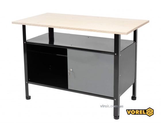 Фото 2 - Стіл для майстерні VOREL 1160 х 600 х 830 мм з лакованої бляхи 0.8-1 мм стільниця - 116 х 60 х 2 см