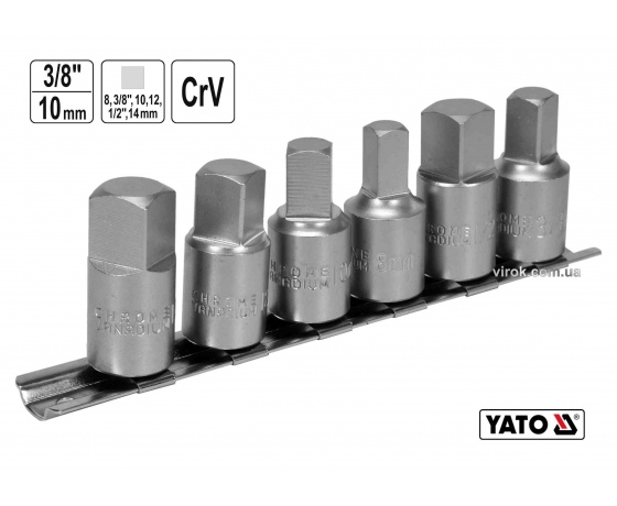 Фото 2 - Набір торцевих головок для оливозливних пробок YATO 3/8