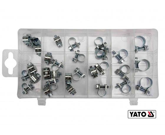 Фото 2 - Хомути металеві YATO 6-16 мм 30 шт