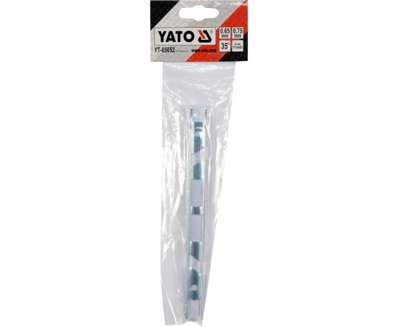 Фото 3 - Шаблон для заточування обмежувача глибини зубів ланцюгів YATO 170 х 10 х 1 мм 0.65/0.75 мм кут 35°