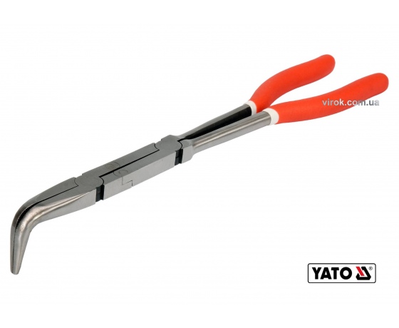 Фото 2 - Щипці вигнуті під 90° подовжені з 2 шарнірами YATO 330 мм HRC 50 Cr-V