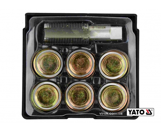 Фото 2 - Набір для ремонту оливних пробок YATO М22 х 1.5 6 шт