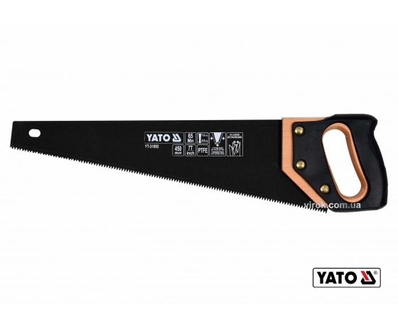 Фото 2 - Ножівка по дереву з покриттям PTFE YATO 450 мм 7 зубів/1