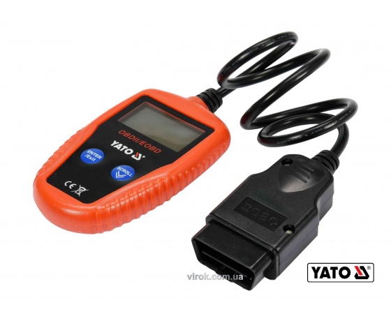 Фото 2 - Тестер діагностичний OBD2 автомобіля YATO з LCD-дисплеєм