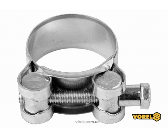 Фото 2 - Хомут сталевий оцинкований з гвинтовим затискачем GBS W1 VOREL Ø40-43/20 мм