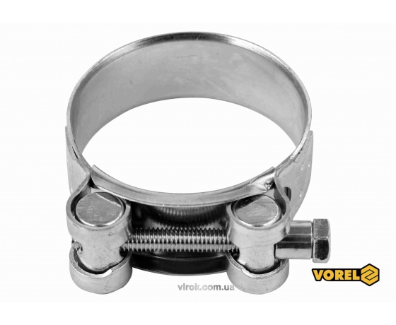 Фото 2 - Хомут сталевий оцинкований з гвинтовим затискачем GBS W1 VOREL Ø48-51/22 мм