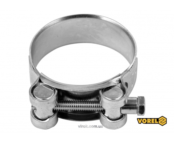 Фото 2 - Хомут сталевий оцинкований з гвинтовим затискачем GBS W1 VOREL Ø56-59/22 мм