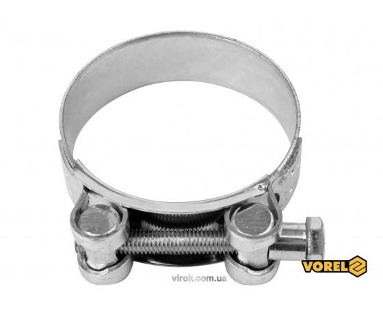 Фото 2 - Хомут сталевий оцинкований з гвинтовим затискачем GBS W1 VOREL Ø64-67/22 мм