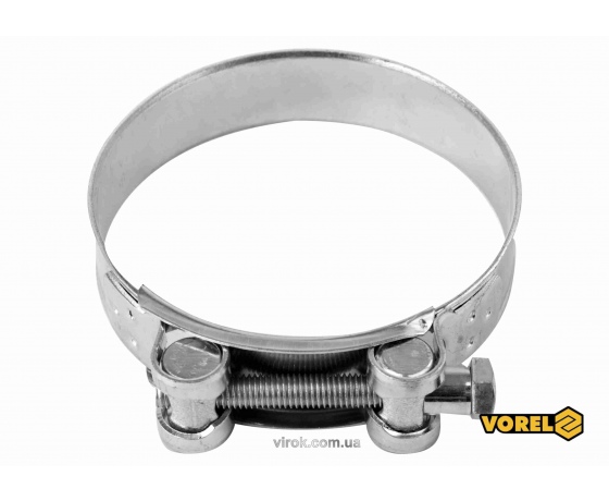 Фото 2 - Хомут сталевий оцинкований з гвинтовим затискачем GBS W1 VOREL Ø92-97/24 мм