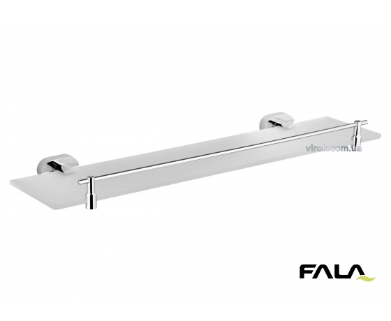 Фото 2 - Полка скляна настінна з металевим каркасом FALA 52 см кріплення дюбель/шуруп