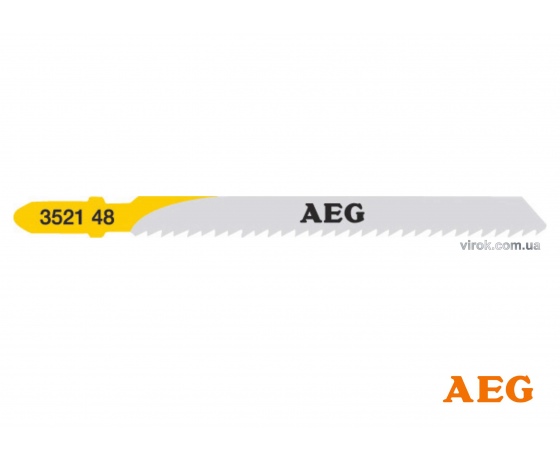 Фото 2 - Полотно по дереву, пластику, ДСП до електролобзика AEG 75 x 2.5 мм 5 шт (4932352148)