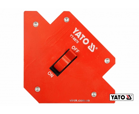 Фото 2 - Струбцина магнітна для зварювання з перемикачем YATO 107 х 160 х 26 мм 13.5 кг