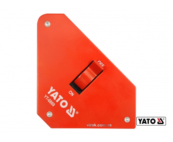Фото 2 - Струбцина магнітна для зварювання з перемикачем YATO 117 х 192 х 32 мм 25 кг