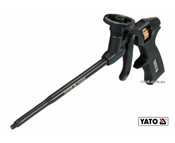 Фото 2 - Пістолет для нанесення монтажної піни YATO алюміній + латунь пластикова ручка