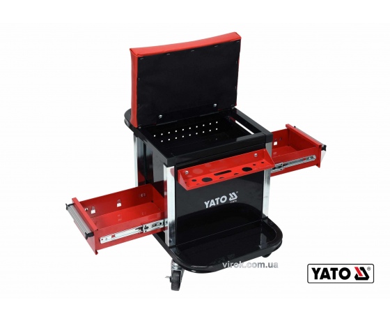 Фото 2 - Табурет на колесах YATO з 2 шуфлядами 530 x 470 x 360 мм 150 кг