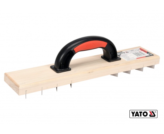Фото 2 - Терка для зняття штукатурки дерев'яна YATO 405 х 84 мм пластикова ручка