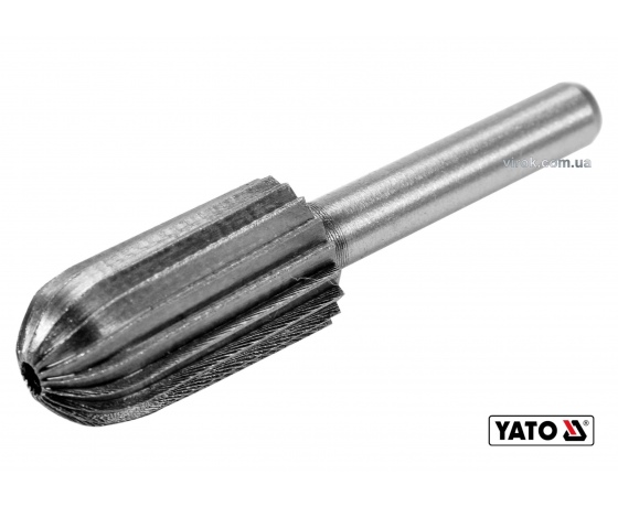 Фото 2 - Фреза циліндрична півкругла по металу YATO Ø13 x 25/55 мм HSS 4241 хвостовик- Ø6 мм