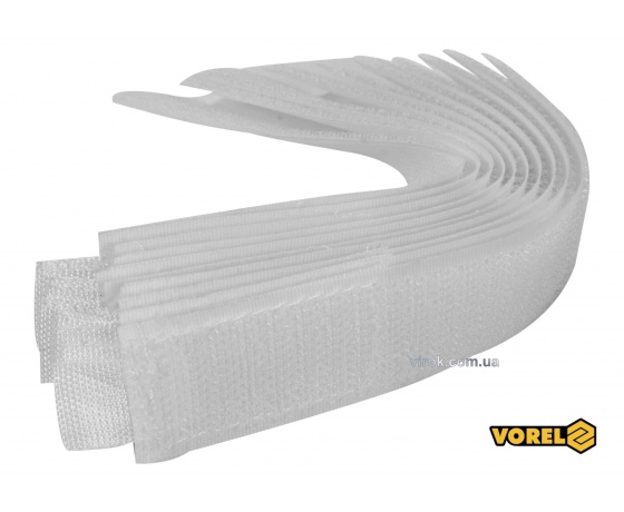 Фото 2 - Хомут-липучка для кабеля VOREL 25 x 150 мм нейлон + поліестер + поліуретан 10 шт