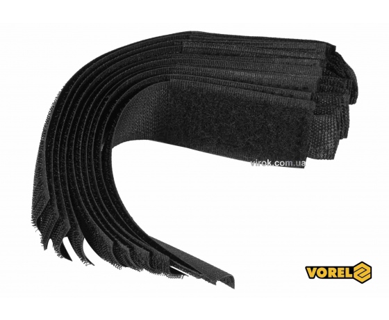 Фото 2 - Хомут-липучка для кабеля VOREL 25 x 150 мм нейлон + поліестер + поліуретан 10 шт