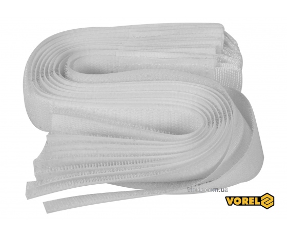 Фото 2 - Хомут-липучка для кабеля VOREL 25 x 300 мм нейлон + поліестер + поліуретан 10 шт