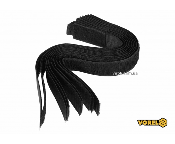 Фото 2 - Хомут-липучка для кабеля VOREL 25 x 300 мм нейлон + поліестер + поліуретан 10 шт