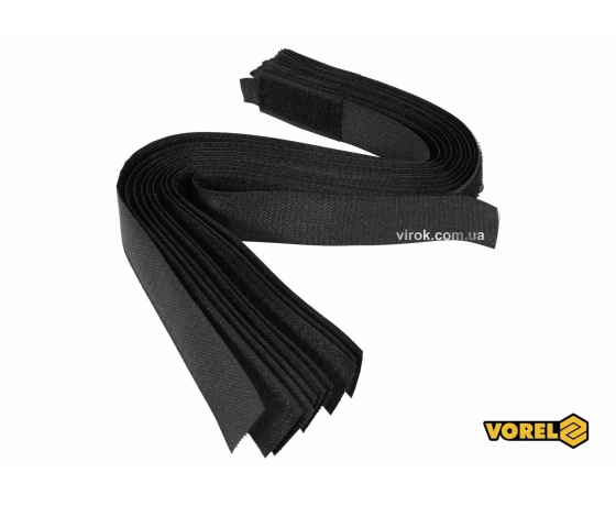 Фото 2 - Хомут-липучка для кабеля VOREL 25 x 450 мм нейлон + поліестер + поліуретан 10 шт