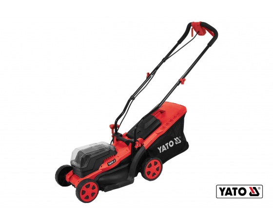 Фото 2 - Газонокосарка на 4-х колесах акумуляторна YATO 2 х Li-Ion 18 В 340/20-65 мм 35 л (БЕЗ АКУМУЛЯТОРА)