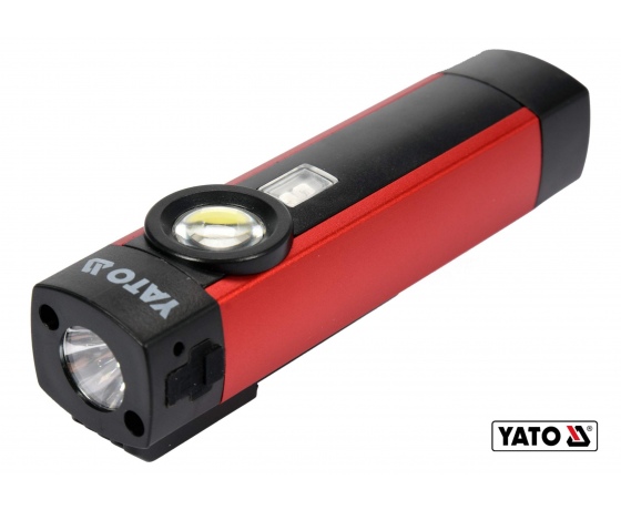 Фото 2 - Ліхтар світлодіодний акумуляторний YATO Li-Ion 3.7 В 2 Агод 5 Вт 3 режими: УФ/200/300 лм