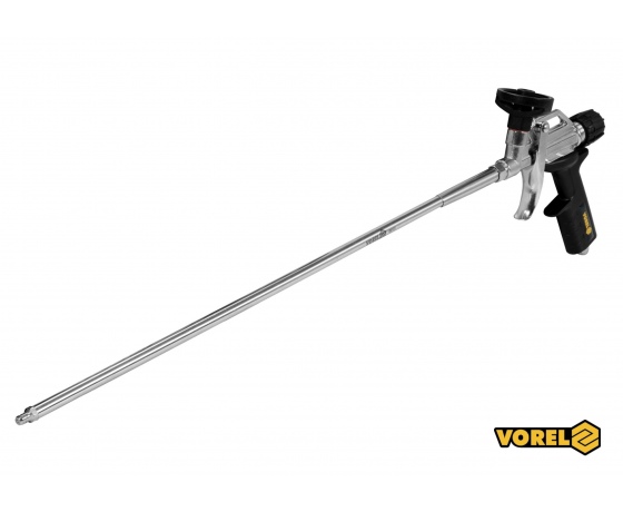 Фото 2 - Пістолет для нанесення монтажної піни з подовженим соплом VOREL 500 мм алюмінієвий