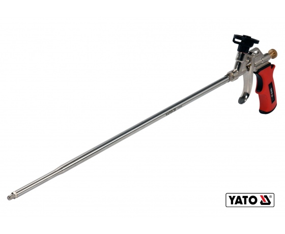 Фото 2 - Пістолет для нанесення монтажної піни з подовженим соплом YATO 500 мм алюмінієвий