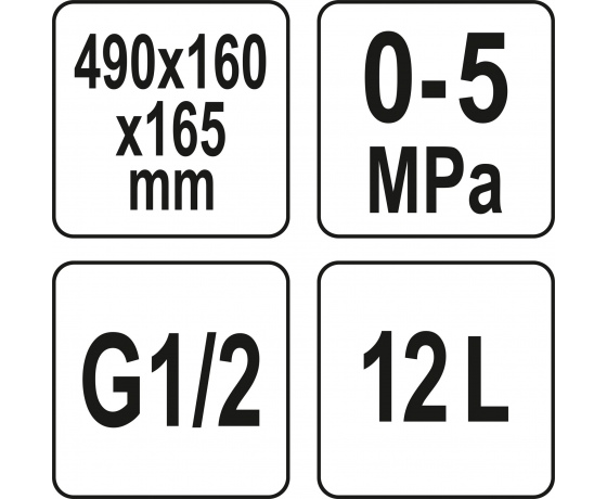 Фото 3 - Прес ручний для контролю щільності трубних систем YATO 5 Мпа 12 л