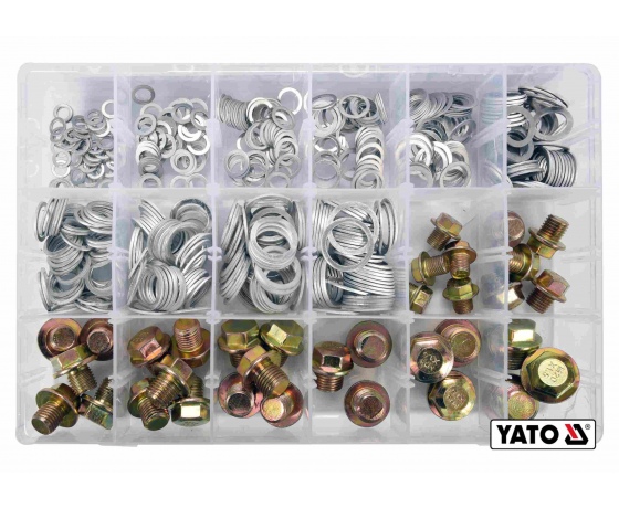 Фото 2 - Шайби Ø6-20 мм і заглушки М10-М20 алюмінієві YATO 534 шт