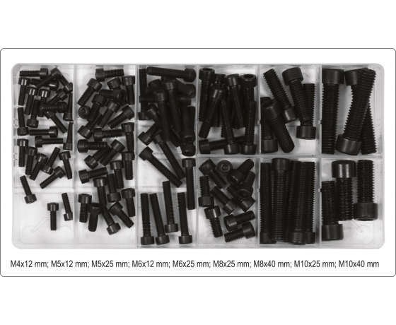 Фото 3 - Гвинти з циліндричними головками під шестигранний шліц YATO М4-М10 106 шт