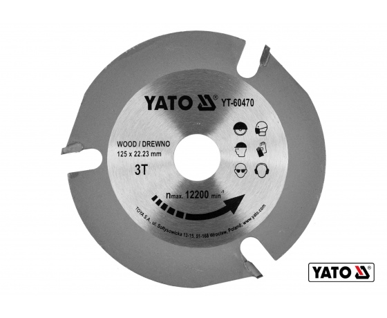 Фото 2 - Диск пиляльний по дереву YATO Ø125 x 22.23 x 3.8 мм 3 зубці R.P.M до 12200 1/хв