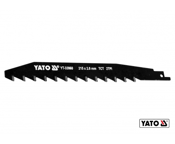 Фото 2 - Полотно по керамічній і силікатній цеглі до шаблевої пили YATO 215 x 2 мм 2 зуби/1